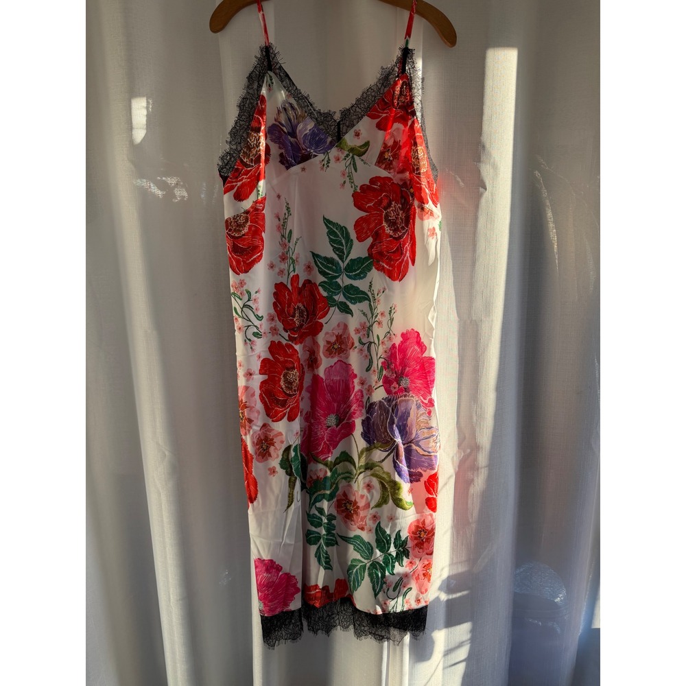 Kilo Brava Midi Slip Dress Women's 3X NWT Red Pink White Black Lace Trim Sexy